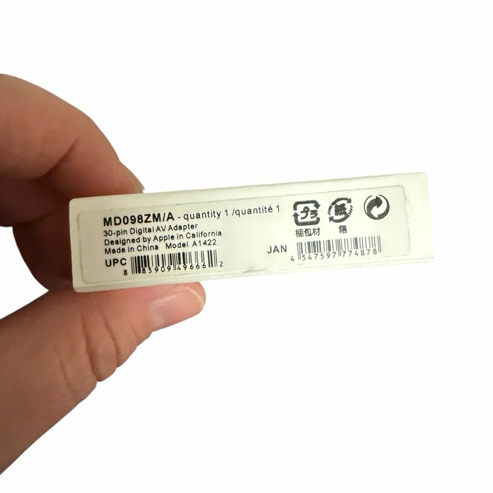 Apple 30-pin Digital AV Adapter HDMI‎ iPhone 4 4S iPad 2 MD098ZM/A A1422 White